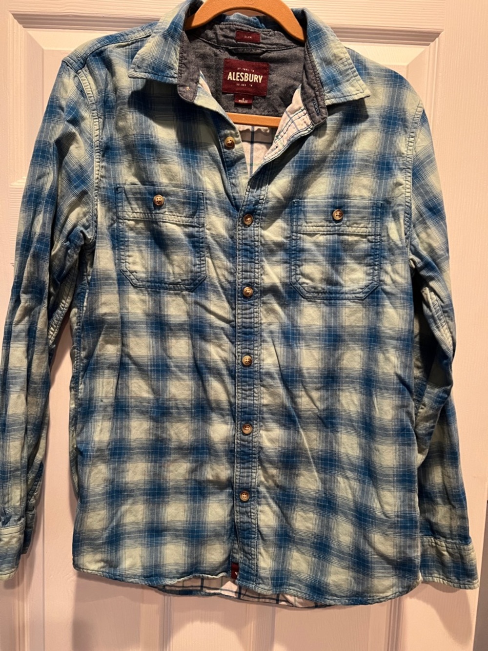 Alesbury Blue Plaid Casual Button-Down Shirt